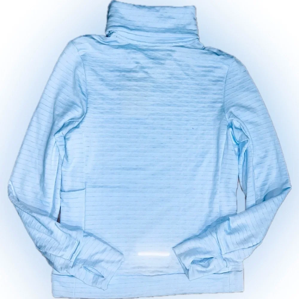 NWT Nike Running Therma-Fit SZ XS baby blue turtleneck w/logo/bust 38”-44”
